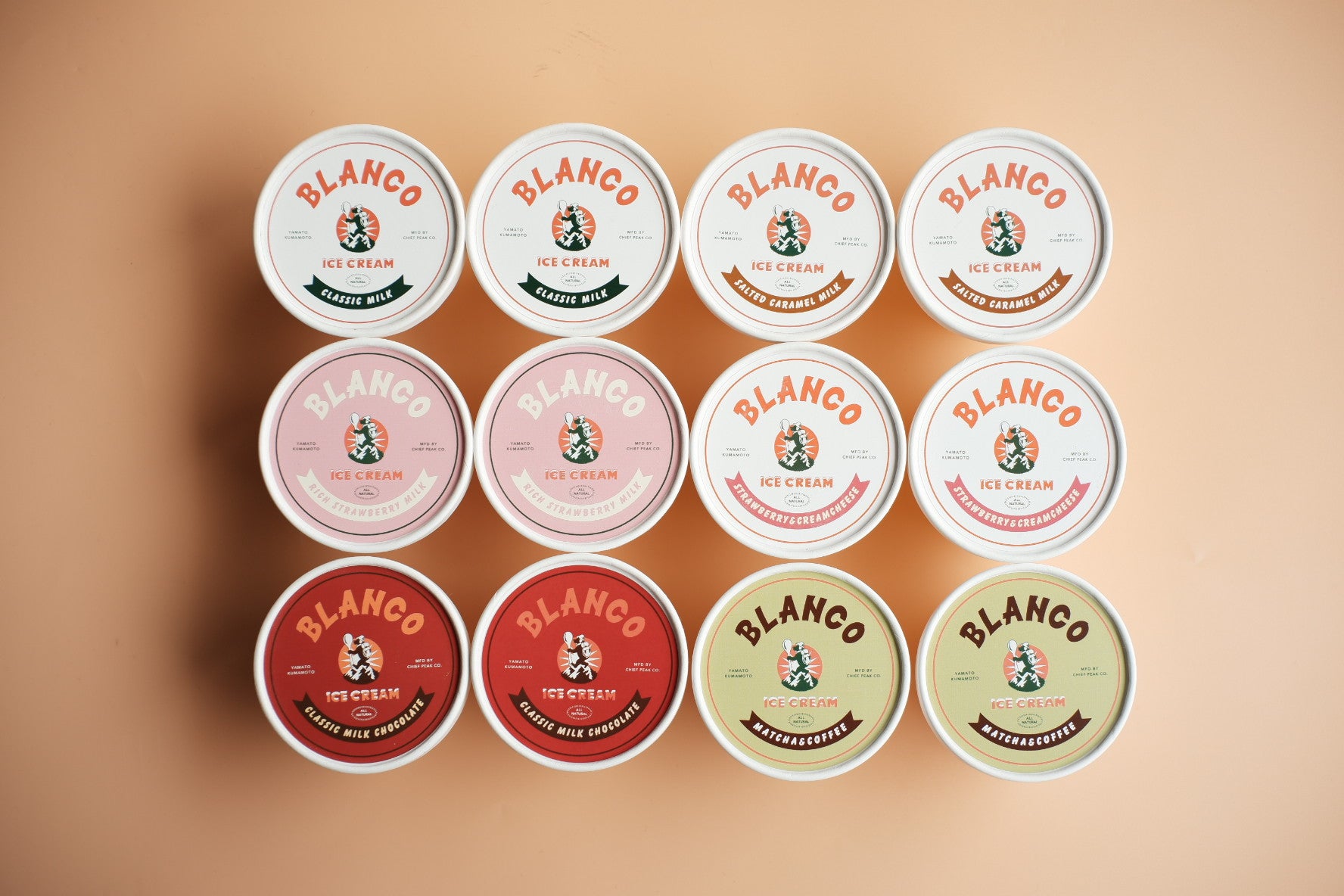 每月更換口味的冰淇淋會送到府上，加入「BLANCO CLUB」（含運費）